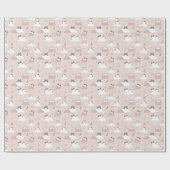 Schattige Kitten Modern Pattern Baby shower Cadeaupapier (Vlak)