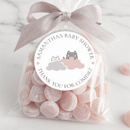 Schattige Kitten Modern Pattern Baby shower Ronde Sticker