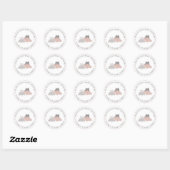 Schattige Kitten Modern Pattern Baby shower Ronde Sticker (Vel)