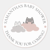 Schattige Kitten Modern Pattern Baby shower Ronde Sticker (Voorkant)