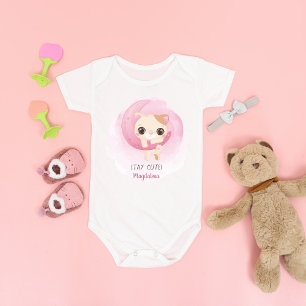 Schattige Kitten Moon Waterverf ontwerp Romper
