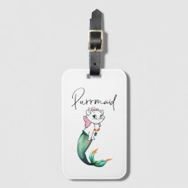 Schattige Kitten Purrmaid – Leuke Zeemeermin Cat D Bagagelabel