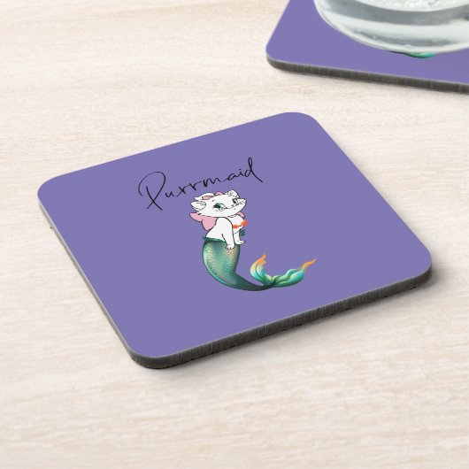 Schattige Kitten Purrmaid – Leuke Zeemeermin Cat D Bier Onderzetter (Linkerzijde)