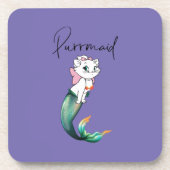 Schattige Kitten Purrmaid – Leuke Zeemeermin Cat D Bier Onderzetter (Voorkant)