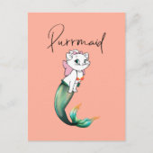 Schattige Kitten Purrmaid – Leuke Zeemeermin Cat D Briefkaart (Voorkant)