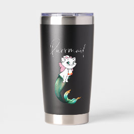 Schattige Kitten Purrmaid – Leuke Zeemeermin Cat D Geïsoleerde Drinkbeker