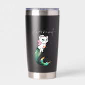 Schattige Kitten Purrmaid – Leuke Zeemeermin Cat D Geïsoleerde Drinkbeker (Achterkant)