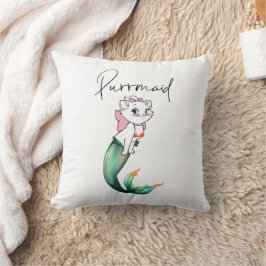 Schattige Kitten Purrmaid – Leuke Zeemeermin Cat D Kussen