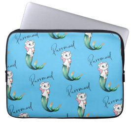 Schattige Kitten Purrmaid – Leuke Zeemeermin Cat D Laptop Sleeve