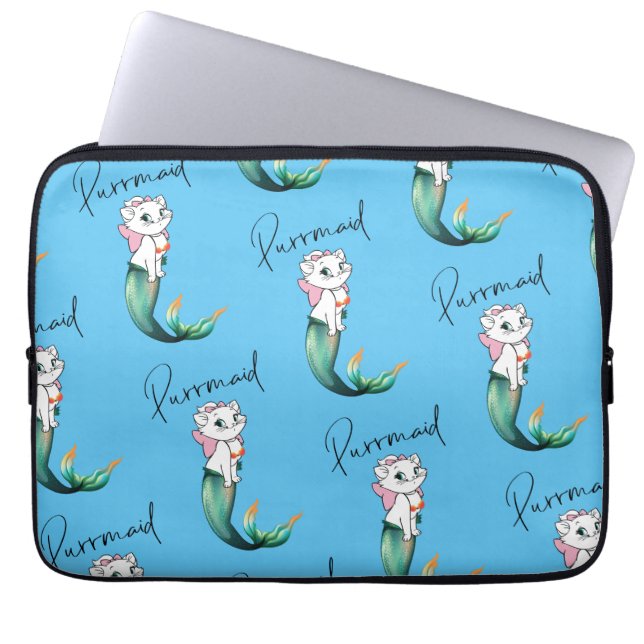 Schattige Kitten Purrmaid – Leuke Zeemeermin Cat D Laptop Sleeve (Voorkant)