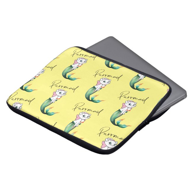 Schattige Kitten Purrmaid – Leuke Zeemeermin Cat D Laptop Sleeve (Voorkant top)