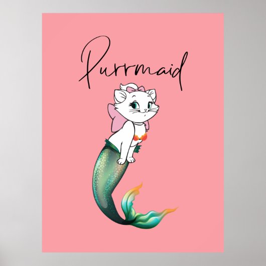 Schattige Kitten Purrmaid – Leuke Zeemeermin Cat D Poster (Voorkant)