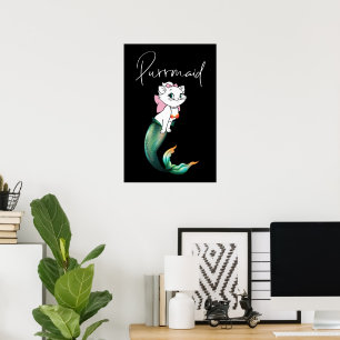 Schattige Kitten Purrmaid – Leuke Zeemeermin Cat D Poster