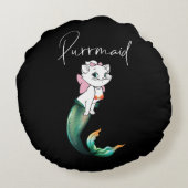 Schattige Kitten Purrmaid – Leuke Zeemeermin Cat D Rond Kussen (Achterkant)