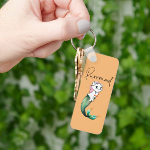Schattige Kitten Purrmaid – Leuke Zeemeermin Cat D Sleutelhanger