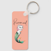 Schattige Kitten Purrmaid – Leuke Zeemeermin Cat D Sleutelhanger (Achterkant)