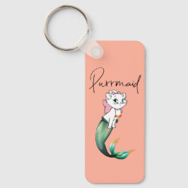 Schattige Kitten Purrmaid – Leuke Zeemeermin Cat D Sleutelhanger