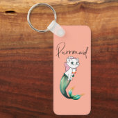 Schattige Kitten Purrmaid – Leuke Zeemeermin Cat D Sleutelhanger (Voorkant)