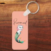 Schattige Kitten Purrmaid – Leuke Zeemeermin Cat D Sleutelhanger (Achterkant)