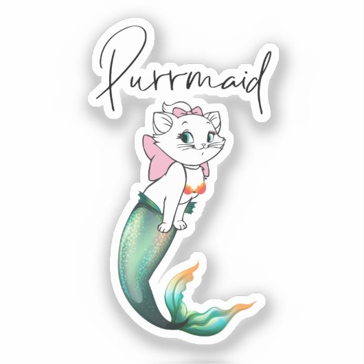 Schattige Kitten Purrmaid – Leuke Zeemeermin Cat D Sticker (Voorkant)