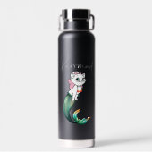 Schattige Kitten Purrmaid – Leuke Zeemeermin Cat D Waterfles (Achterkant)
