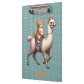 Schattige Kitten Riding Fluffy Llama Gepersonalise Klembord (Links)