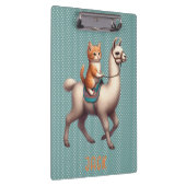 Schattige Kitten Riding Fluffy Llama Gepersonalise Klembord (Rechts)