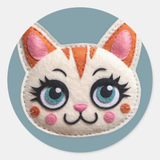 Schattige Kitten Ronde Sticker (Voorkant)