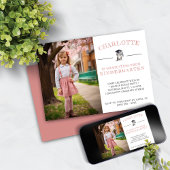 Schattige Kitten Roze Kleuterschool Afstuderen Kaart