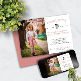 Schattige Kitten Roze Kleuterschool Afstuderen Kaart