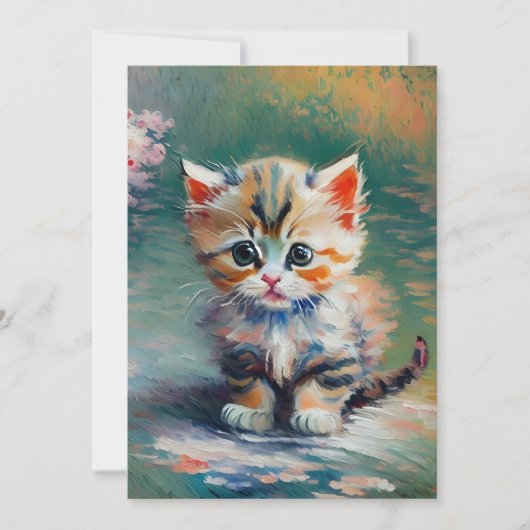 Schattige Kitten Schilderij Kaart (Voorkant)