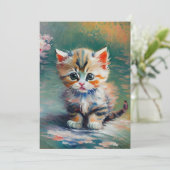 Schattige Kitten Schilderij Kaart (Staand voorkant)
