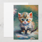 Schattige Kitten Schilderij Kaart (Voorkant / Achterkant)