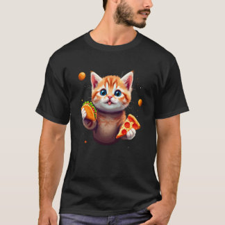 Schattige Kitten Taco Pizza Liefhebber Ruimte T-sh T-shirt