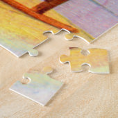 schattige kitten uit de jaren '30 die op porchrotk legpuzzel (Zijkant)