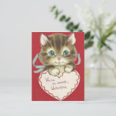  Schattige Kitten Valentijnsdag Briefkaart (Staand voorkant)
