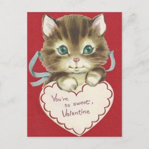 Schattige Kitten Valentijnsdag Briefkaart