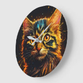 Schattige Kitten Wall Clock voor Feline fans Grote Klok (Hoek)