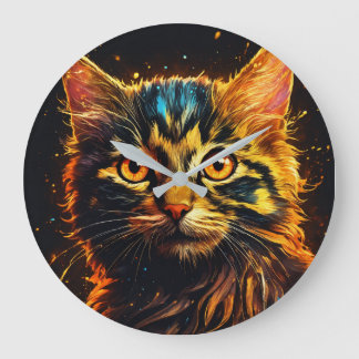 Schattige Kitten Wall Clock voor Feline fans Grote Klok
