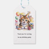 Schattige Kitten Waterverf Verjaardagsfeest Bedank Cadeaulabel (Achterkant)