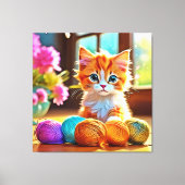 Schattige kittengaren canvas afdruk (Voorkant)