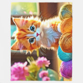 Schattige kittengaren fleece deken (Voorkant)