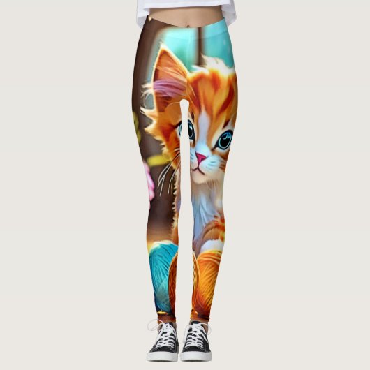 Schattige kittengaren leggings (Voorkant)