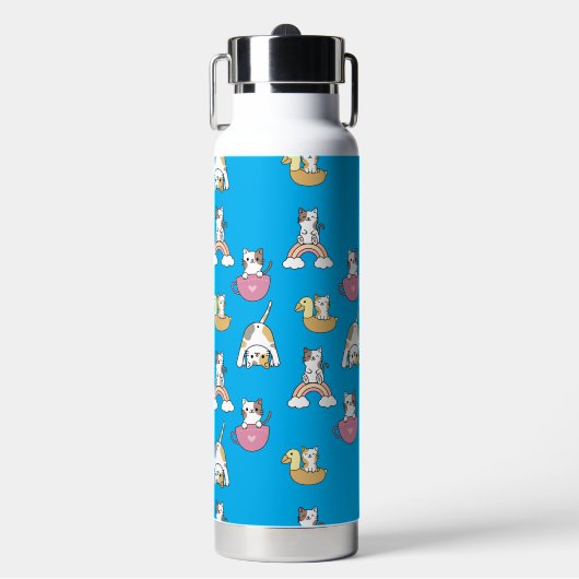 Schattige Kittenkatten Waterfles (Voorkant)