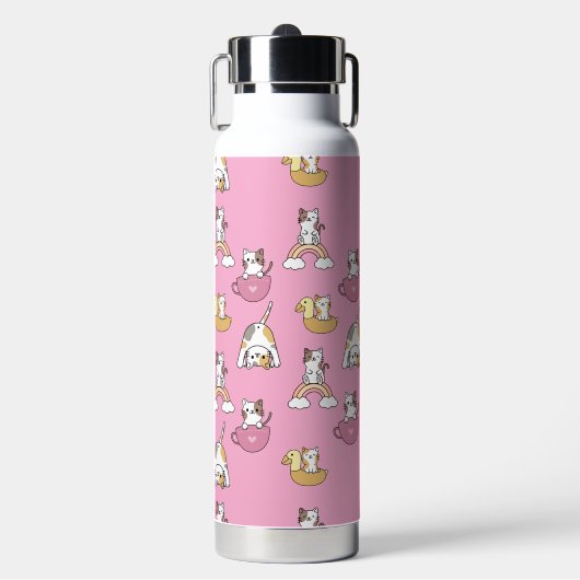 Schattige Kittenkatten Waterfles (Voorkant)