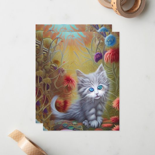 Schattige Kittens 2 Notitiekaartje (Voorkant / Achterkant in situ)