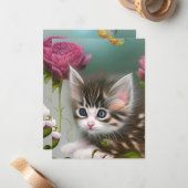 Schattige Kittens 4 Notitiekaartje (Voorkant / Achterkant in situ)
