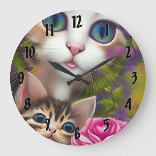 Schattige Kittens 8 Grote Klok (Voorkant)