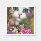 Schattige Kittens 8 Servet (Voorkant)