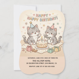 Schattige Kittens baby verjaardag Kaart